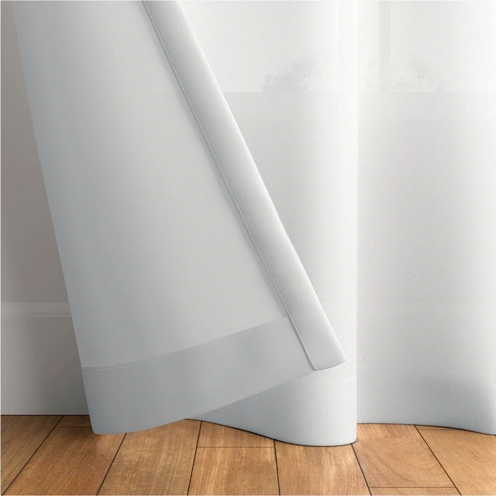 NEW! Set of 2 Sheer White Curtains 60”x84”